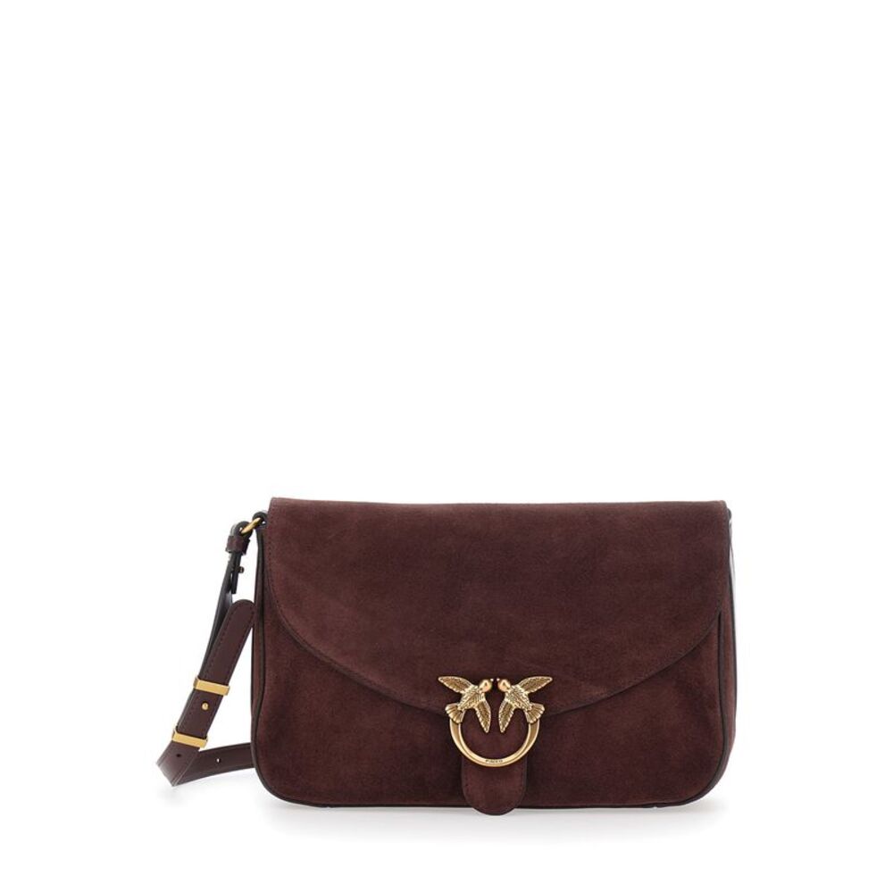 Pinko Women Shoulder Bag 'Love Satchel Classic' In Suede Bordeaux Woman